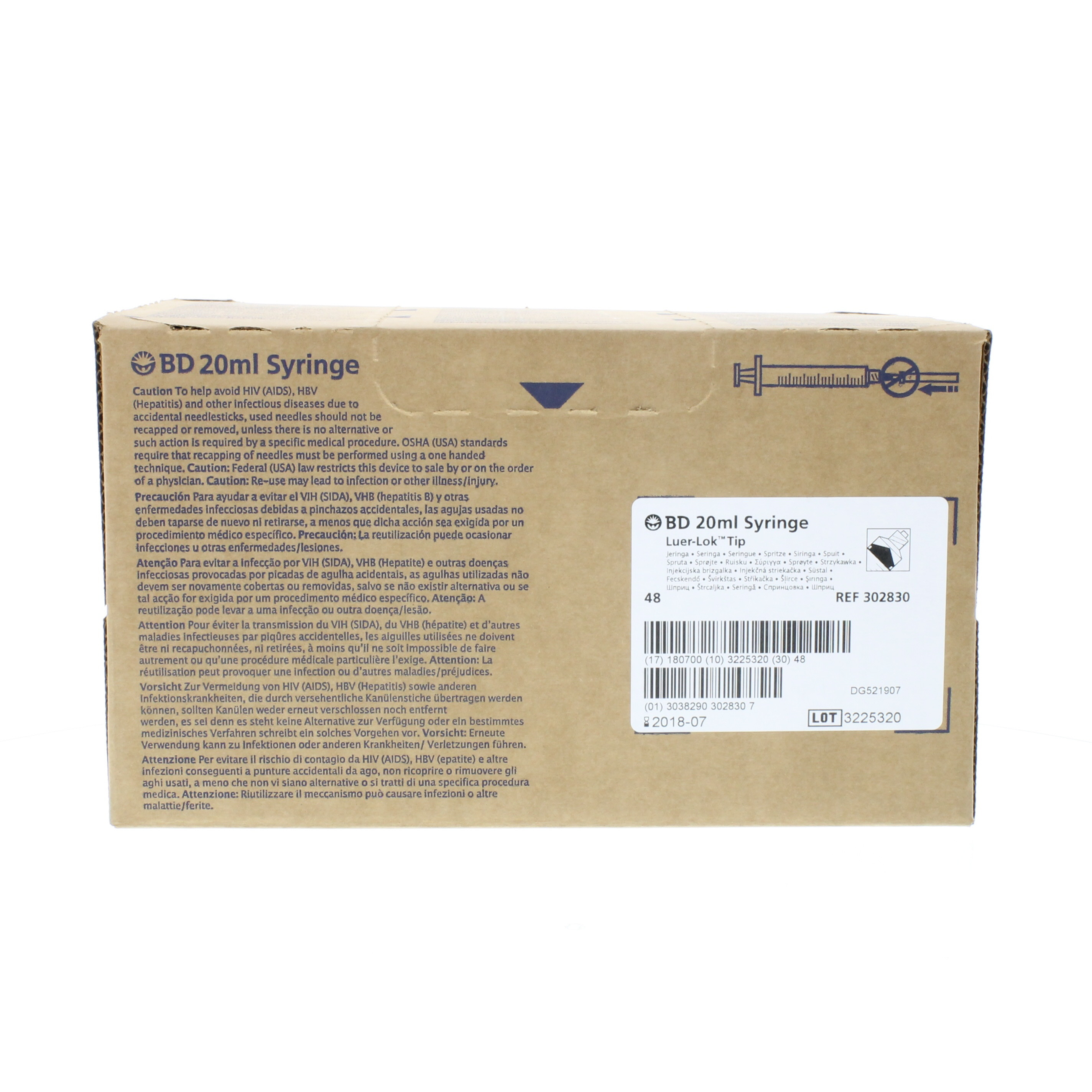 BD 20cc Syringe (Luer-Lock) - Box/48